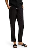 C&A Damen Hose Hosen Casual Tapered Mid Rise/Mid Waist Viskose schwarz 46 S-L-R