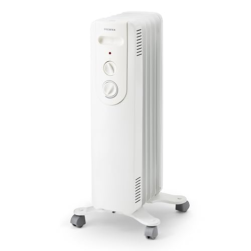 Adax NOVA 20 – Radiatore ad Olio 2000W | Stufa Elettrica con Termostato Regolabile, Silenziosa e Sicura | Riscaldatore Elettrico Portatile con Ruote, Protezione Antiribaltamento, Design Norvegese