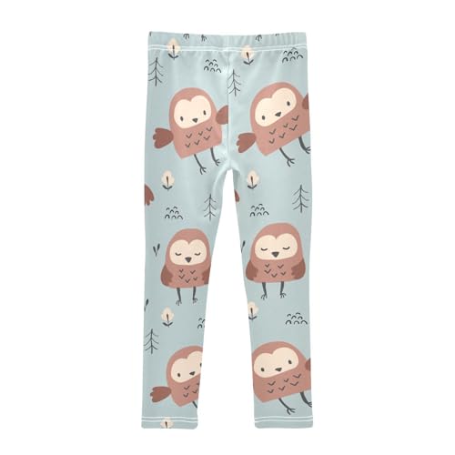 Cute Owl Girls Leggings,Workout Leggings for Girls Toddler Athletic Legging Size for 3-10T2