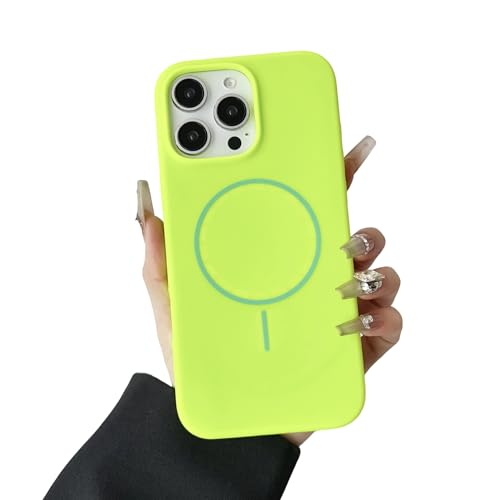 Coque iPhone 16 Pro Max antichoc silicone souple vert anti chute MagSafe