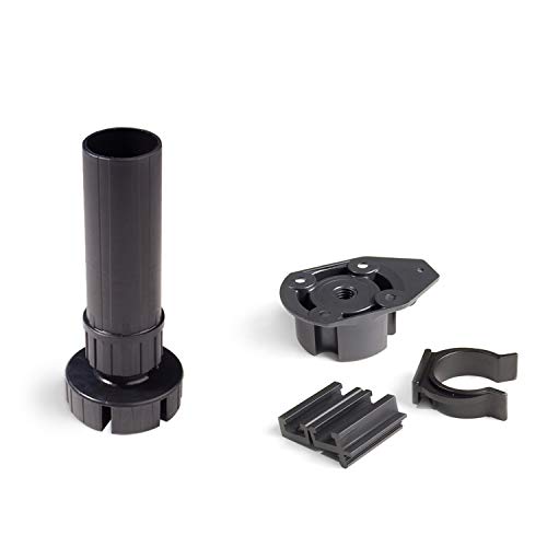 Emuca - Gambe per mobili, Piedi per mobile in plastica colore nero, Set di 4 piedini regolabili di altezza 120mm