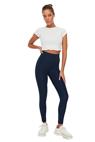 Pantalones de yoga mujer mallas deportivas push-up azul marino para entrenamiento y uso diario