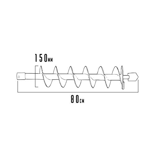 Mèche pour tarière thermique 150mm de diamètre et longueur 80cm pour terre