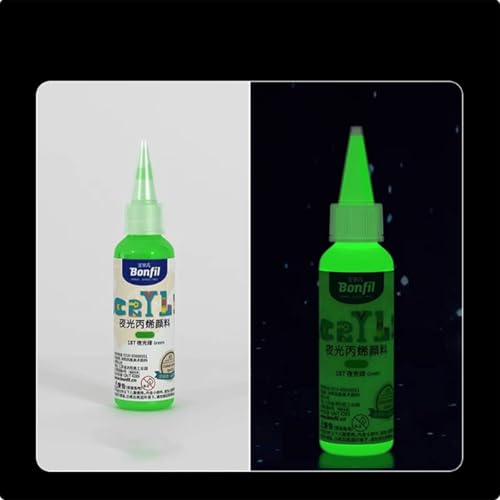 LEMONSTONE Pintura acrílica fluorescente, 60 ml, colores acrílicos blancos que brillan en la oscuridad, colores acrílicos neón, colores de luz negra, juego de colores fluorescentes para arte