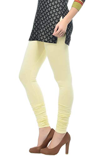 Image of Frenchtrendz Women's Cotton Spandex Stretchable Mid Rise Slim Fit Churidar Leggings Pull On