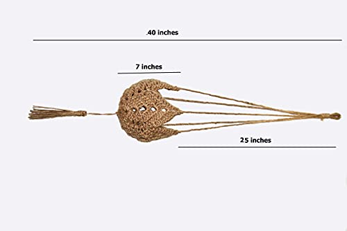Jute Crochet 30 Inch Long Indoor Plant Hanger For 3-Inch To 12-Inch Pots, Star Hanging Planter Macrame Plant Holder Rope Plant Hanger Wall Planter Boho Home Decor Indoor Hook Wall Hanging #TOP1