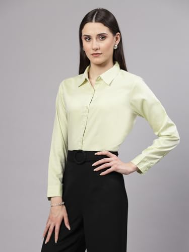 Image of Style Quotient Women Solid Chambrey Regular Formal Shirt