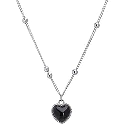 Collar con dije de corazón a la moda 925 relleno de plata cálida que cambia de color para mujer, joyería collar con corazón