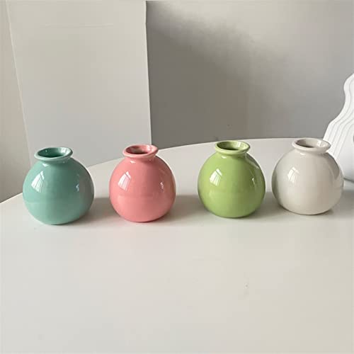 Petit vase en céramique bleue pour fleur séchée et déco hydroponique table
