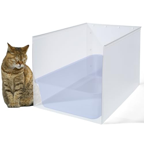 JIMEIQI 1Pc Large Cat Litter Box Enclosure, Pee Shields High Side Litter Box Enclosure, Cat Litter...