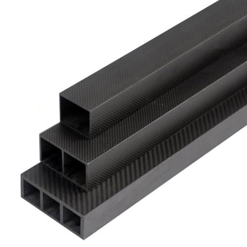 1Pcs 3K Full Carbon Fiber Square Tube, Plain Weave Matte High Strength Length 500mm OD 8mm 10mm 12mm 15mm 18mm 20mm 22mm 24mm 25mm 28mm(16x16x12mm)