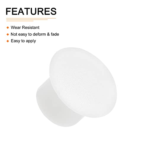 Image of DTGN 8mm x 11mm x 8mm(Dia. x Cap Dia. x H) Screw Hole Plugs - 50Pack - Good for Furniture Cupboard Wardrobe - Plastic Fastener Hole Caps - White