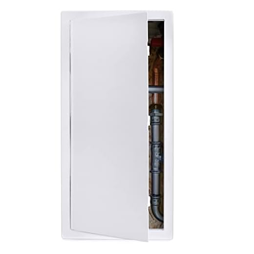 PNKKODW Plumbing Access Panel for Drywall 14 x 29 Inch Plastic Access Door Removable Wall Access Panel Ceiling Reinforced Hinged Durable White