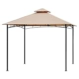 Doppelte Dachkonstruktion: Das Schrägdach hält das Dach frei von Schmutz. Das belüftete, zweistufige Softtop-Verdeck sorgt für bessere Stabilität bei starkem Wind und lässt den Rauch aus dem Pavillon entweichen.