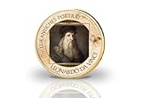 Sammlermünze Lukanisches Porträt Leonardo da Vinci mit Farbmotiv und 24 Karat Goldauflage