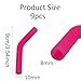 pson 9Pcs Silicone Straw Tips, Food Grade Reusable Flexible Elbow Tips Fit for 8mm Stainless Steel Metal Straws(Rose Pink)
