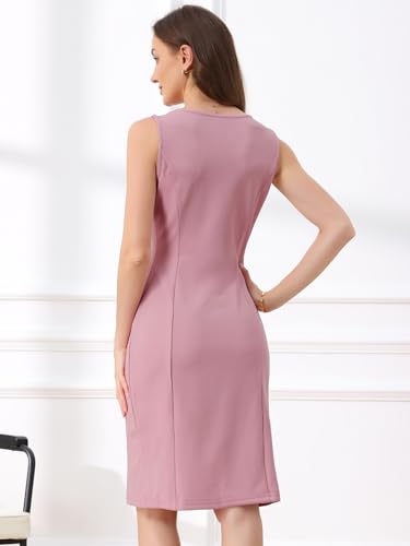 Image of Allegra K Women's Work Sheath Dress Sleeveless Business Office Pencil Dresss