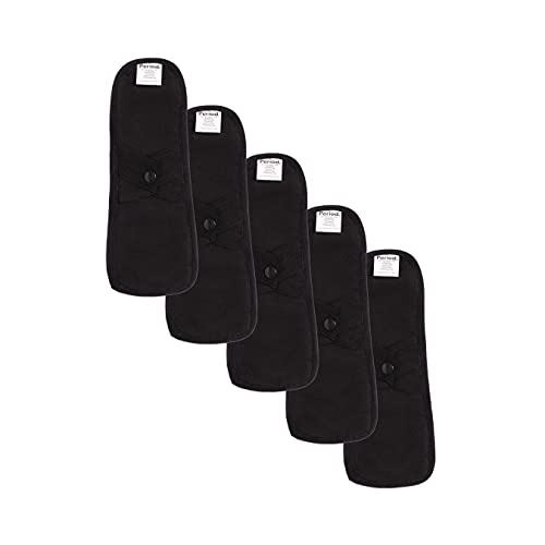 The Period Company| Reusable Sanitary Pad For Women| Super-Absorbent| Incontinence | Absorbent Pads | Postpartum | Leak Proof | Black-5Pack #TOP26