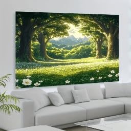 Toile murale elegant foret XINBAO impression haute definition chassis bois