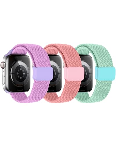Bracelet tressé Apple Watch enfant respirant et extensible pour iWatch SE 9 8 7 poignet 38/40/41mm