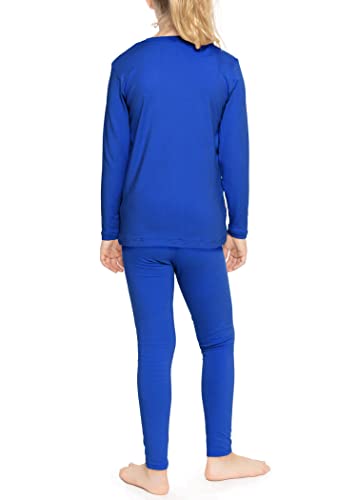Image of STRETCH IS COMFORT Girls 2 Piece Hoodie Short Sleeve Long Sleeve Crew Neck Top and Leggings Set Kids Thermals Underwear Set