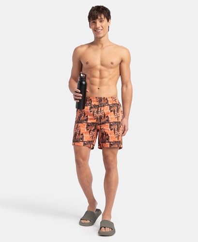 Image of Jockey NY07 Men's Super Combed Cotton Satin Weave Printed Boxer Shorts with Side Pocket