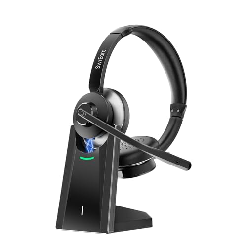 SwrEorc Bluetooth Headset, Wireless Headset with Mic for...