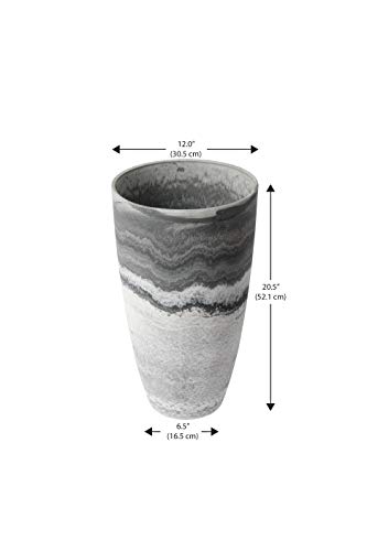Algreen 43429 Curved Vase Planter,12" Diameter by 20" Height, Marble - Thumbnail 4