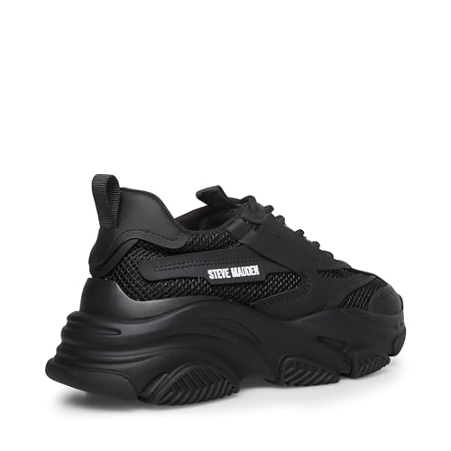 Steve Madden Women's Possession Sneaker, Black, 7.5