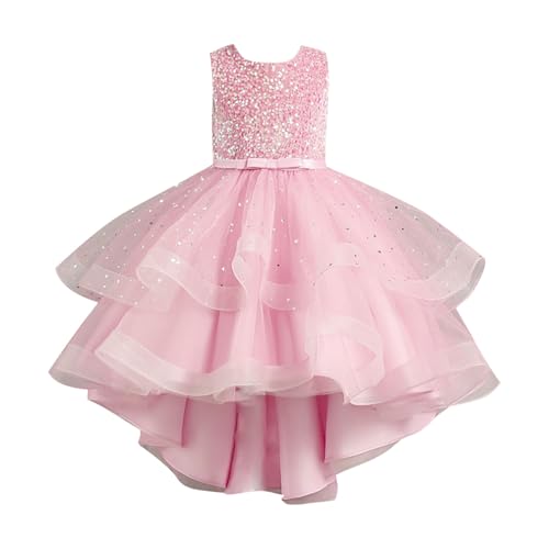 Girls Sequin Tulle Dress Layered Sparkly Birthday Party Princess Dresses Flower Girl Wedding Bridesmaid Gown