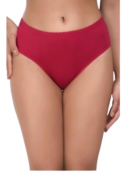Women Plain Hipster Panty Full Coverage Panties. Brown/Maroon-image-9