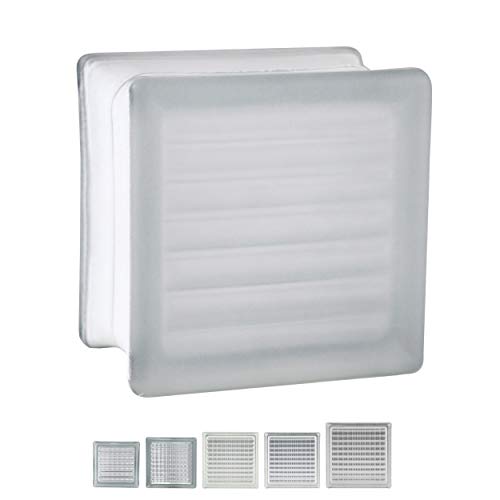 5 pièce FUCHS briques de verre quadrillé incolore 2 face satinée 11,5x11,5x8 cm