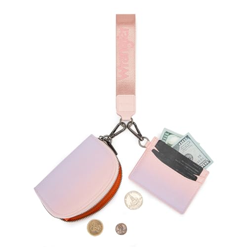 Image of Wrangler KeyChain Wallet Wristlet Wallets for Women Dual Pouch Wristlet with Zipper Womens Credit Card Holder Wallet