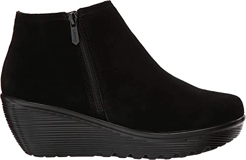 Skechers Skechers womens Parallel - Ditto Asymmetrical Collar Suede Bootie Ankle Boot, Black, 10 US