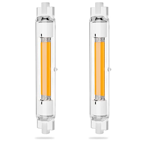 wangdahua R7S LED 118mm Dimmbar 30W Warmweiss 3000K 3000LM, R7S LED 118MM Glühbirnen Ersatz für 300W R7S Halogen Leuchtmittel, No Flicker LED Lampe 118mm, 360 Grad Licht R7S COB LED Stablampe Cover