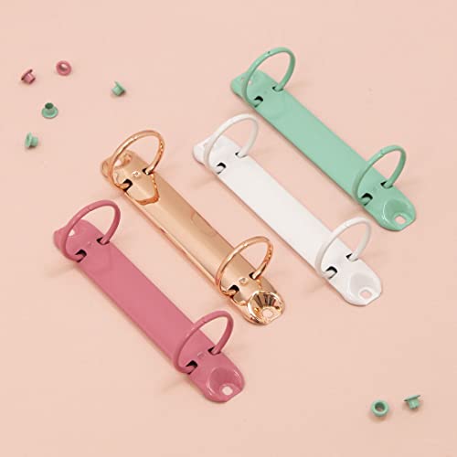 Craftelier - Set mit 2 Ringmechanik für Hüllen 15 x 20 cm + 8 Bänder oder Bindungen für Terminplaner, Mini-Albums, Notizbücher, Scrapbooking-Planner Größe 12,2 cm · Ringe 3,17 cm gold
