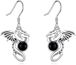ONEFINITY Dragon Earrings 925 Sterling Silver Dragon Dangle Earrings Dragon Jewellery Gifts for Women