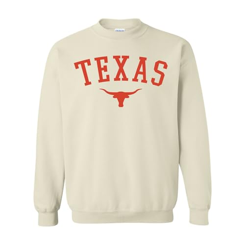 Tee Territory Texas Bull Skull Sweatshirt Vintage Western Graphic Pullover Unisex Cowboy Style Printed Crewneck - Sand - Medium