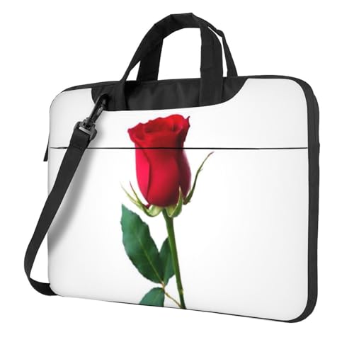 Sac à main pour ordinateur portable fin housse bandoulière motif rose rouge PC homme femme