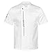 iiniim Chaqueta Cocinero Hombre Chaqueta de Chef Manga Corta Unisexo Uniforme DE Cocina Bar Restaurante Blanco B L