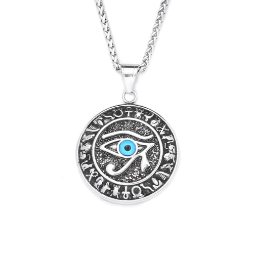 Pendentif Oeil d'Horus Collier pour Hommes Idéal pour Style Rock en Soirée