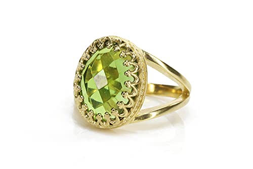Bague Péridot pour sublimer vos tenues d'été en or 14k