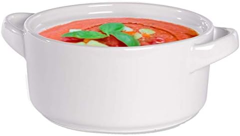 Soup Bowls with Handles - Set of 4 | French Onion Soup Bowls | Cereal, Pasta & Stew Bowl | Ramen Noodle Bowl Set | Large Serving Bowls | M&W