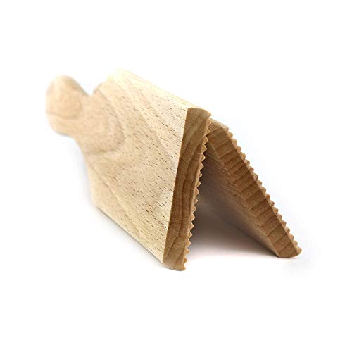 KAESE-SELBER.DE Stampo per palline di burro con scanalature, 2 pezzi, in legno di faggio, 18 cm, burro