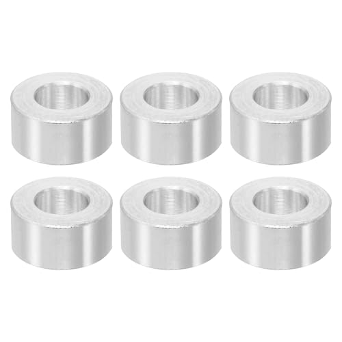 PATIKIL M8 Aluminum Spacers, 6 Pcs Metal Spacers Aluminum 8.2mm ID x 16mm OD x 8mm l Aluminum Spacer Screw Standoff Round for 5/16 or M8 Screw Bolts