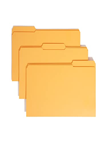 Smead Reinforced 1/3-Cut File Folders, Letter, Goldenrod, 100