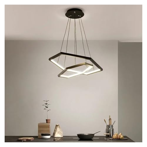 Suspension LED moderne en aluminium hexagonale réglable pour chambre et salon