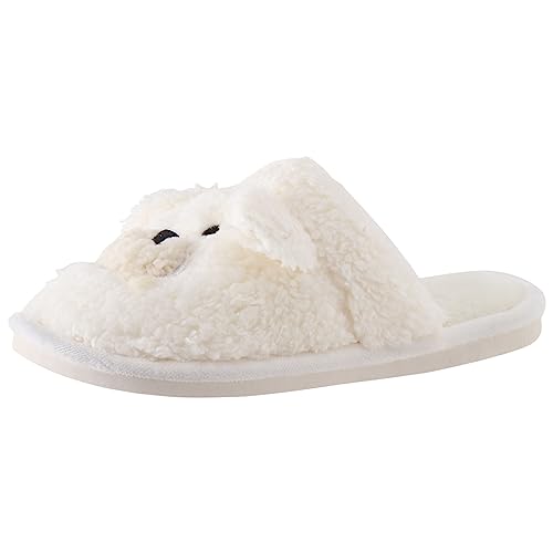 女性スリッパカップルスタイルファッショナブルでかわいい漫画クマ屋内と屋外の平底快適で滑り止め