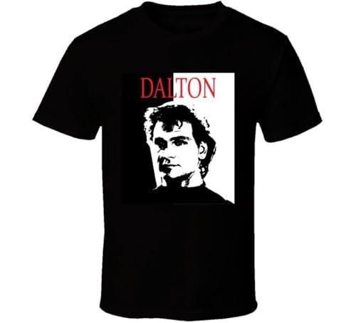 T-shirt vintage Scarface Dalton Roadhouse en coton haut de gamme noir