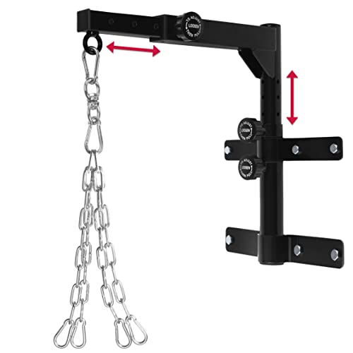 Logest Wall Mount Adjustable Heavy Bag Hanger with Chain - Heavy Duty Steel Punching Bag Hanger Bracket - Supports up to 300lbs Rotates 360° Heavy Bag Mount Stand Use for Boxing Muay Thai MMA & More